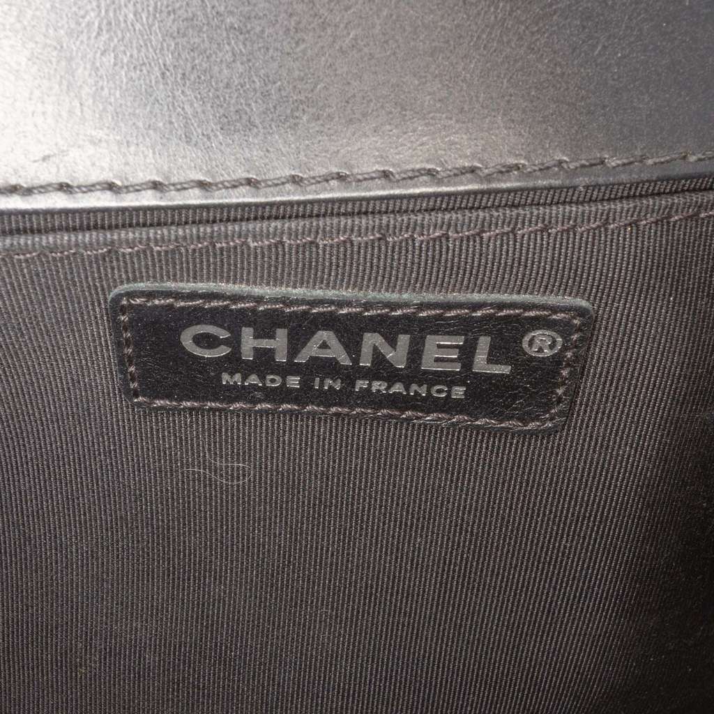 Chanel Medium Quilted Calfskin Whipstitch Chain Around Boy Top Handle Flap - Side view