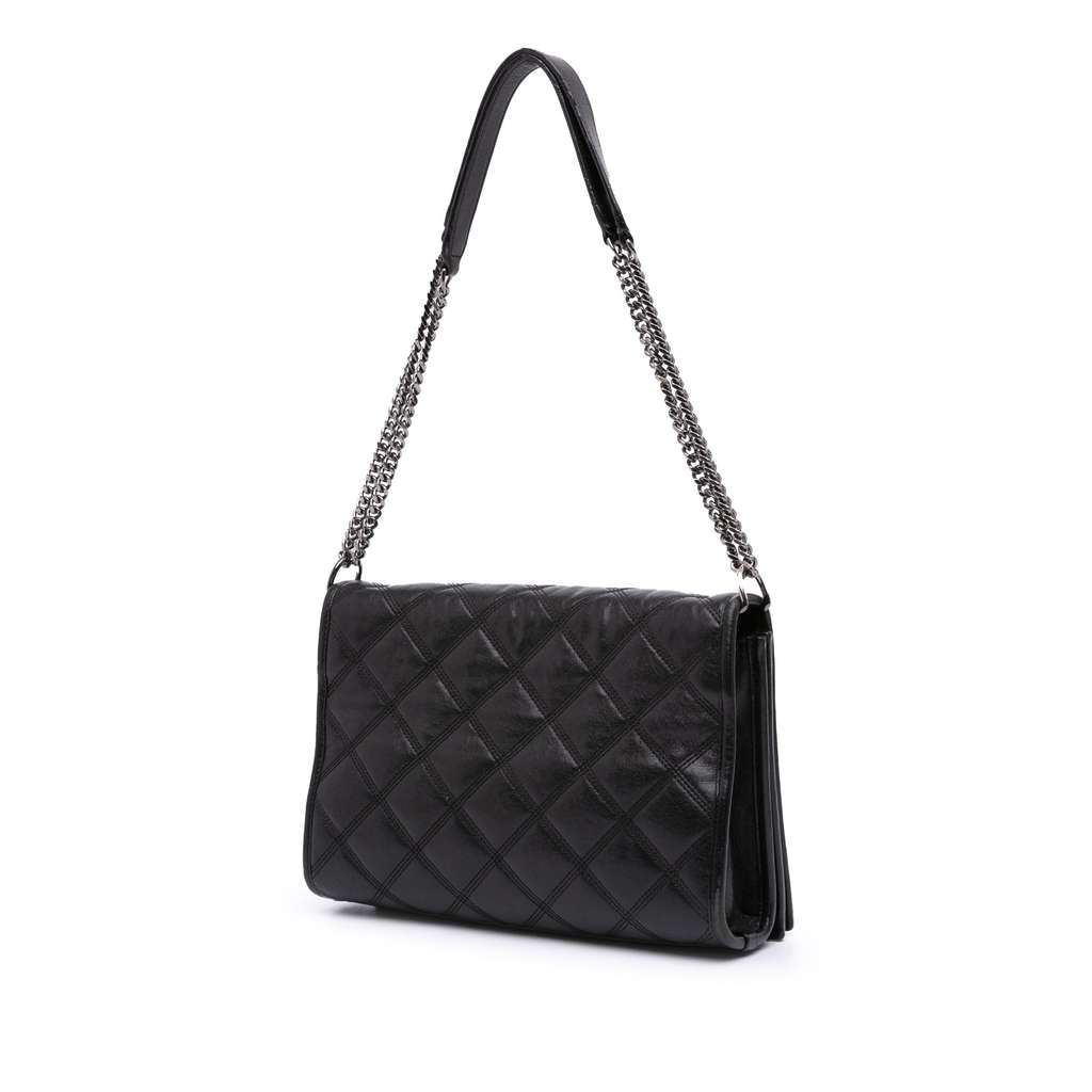 Saint Laurent Mini Quilted Lambskin Becky Chain Shoulder Bag - Back view