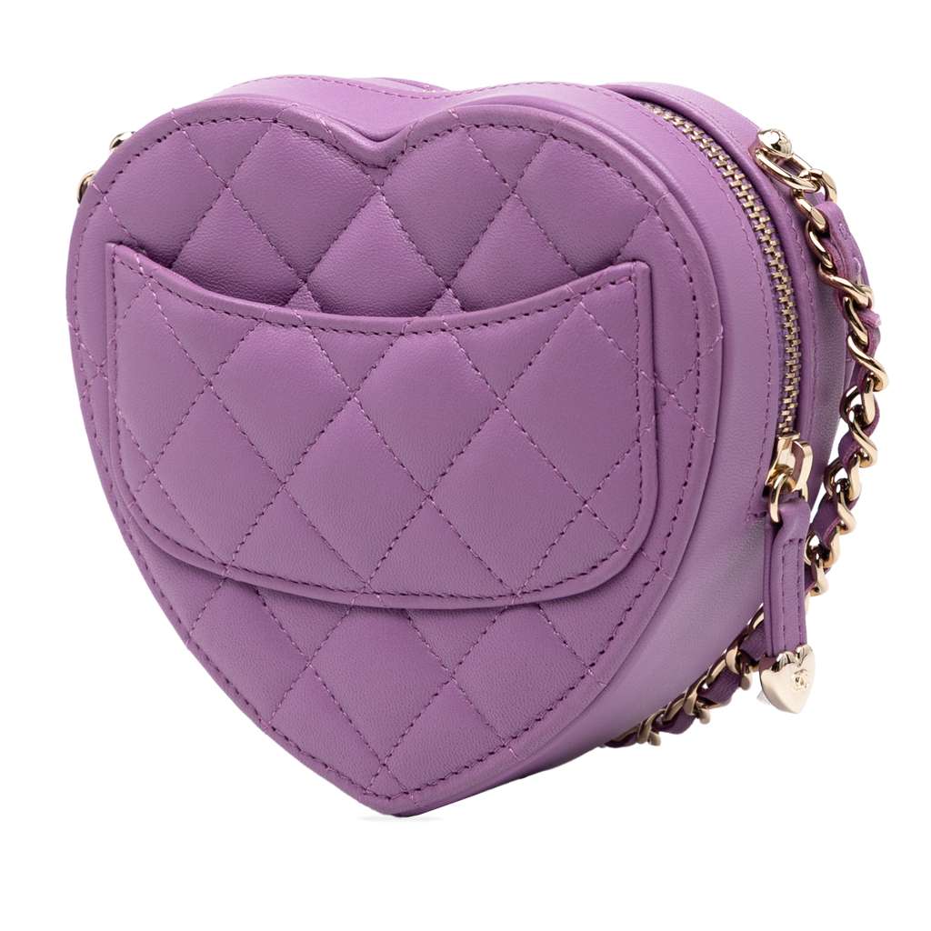 Chanel Mini Lambskin CC in Love Heart Crossbody - Back view