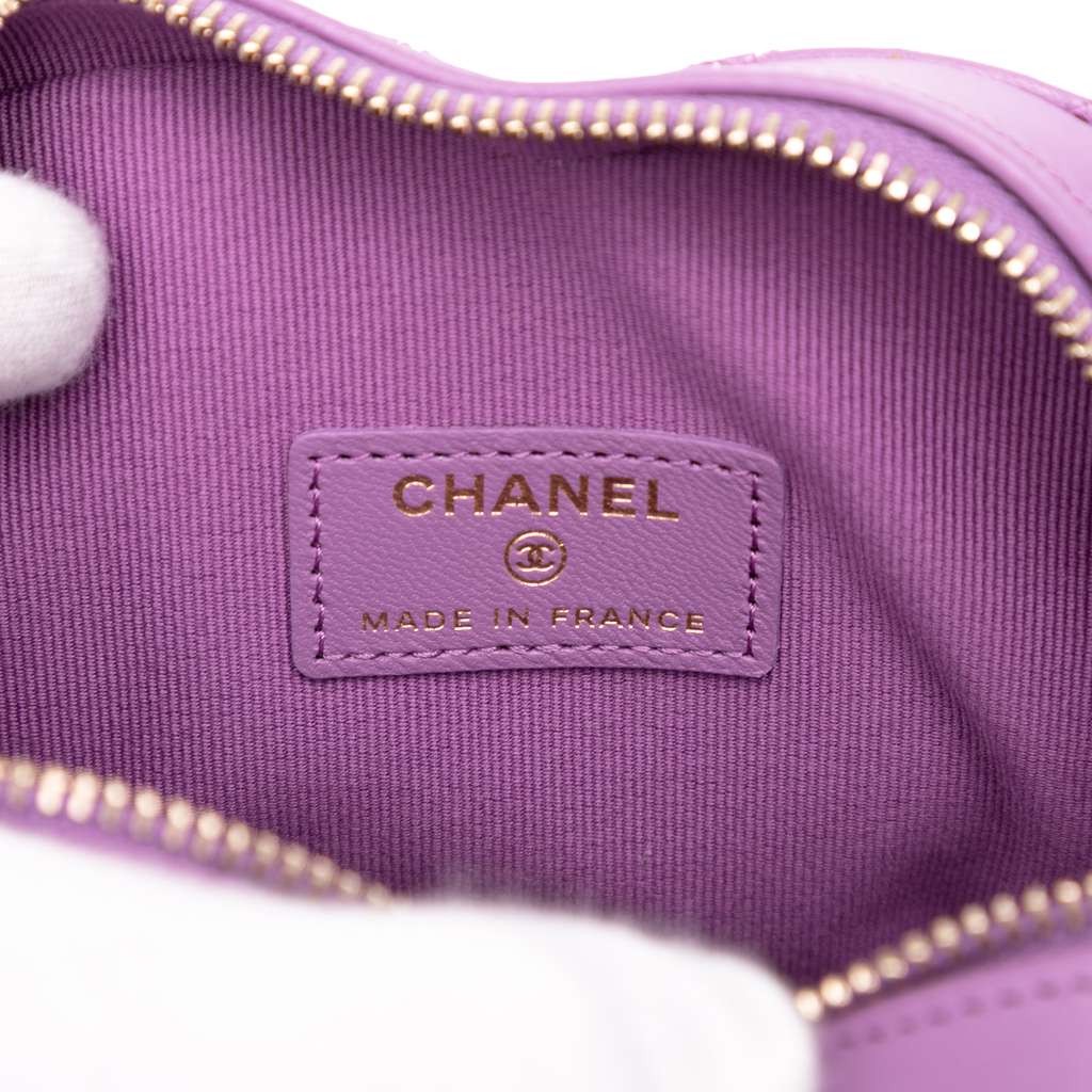 Chanel Mini Lambskin CC in Love Heart Crossbody - Side view