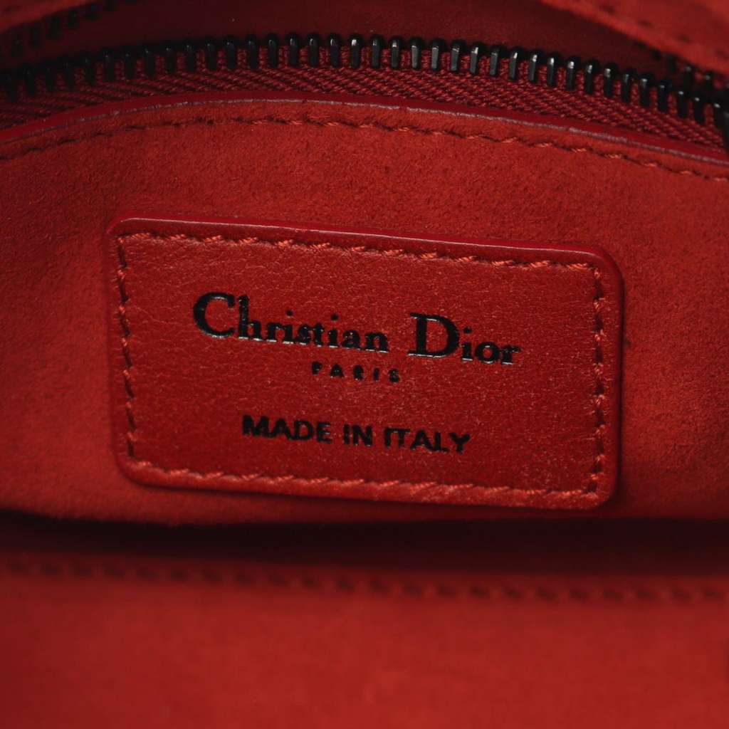 Dior Mini Embossed Calfskin Cannage Studded Flower Lady Dior - 4