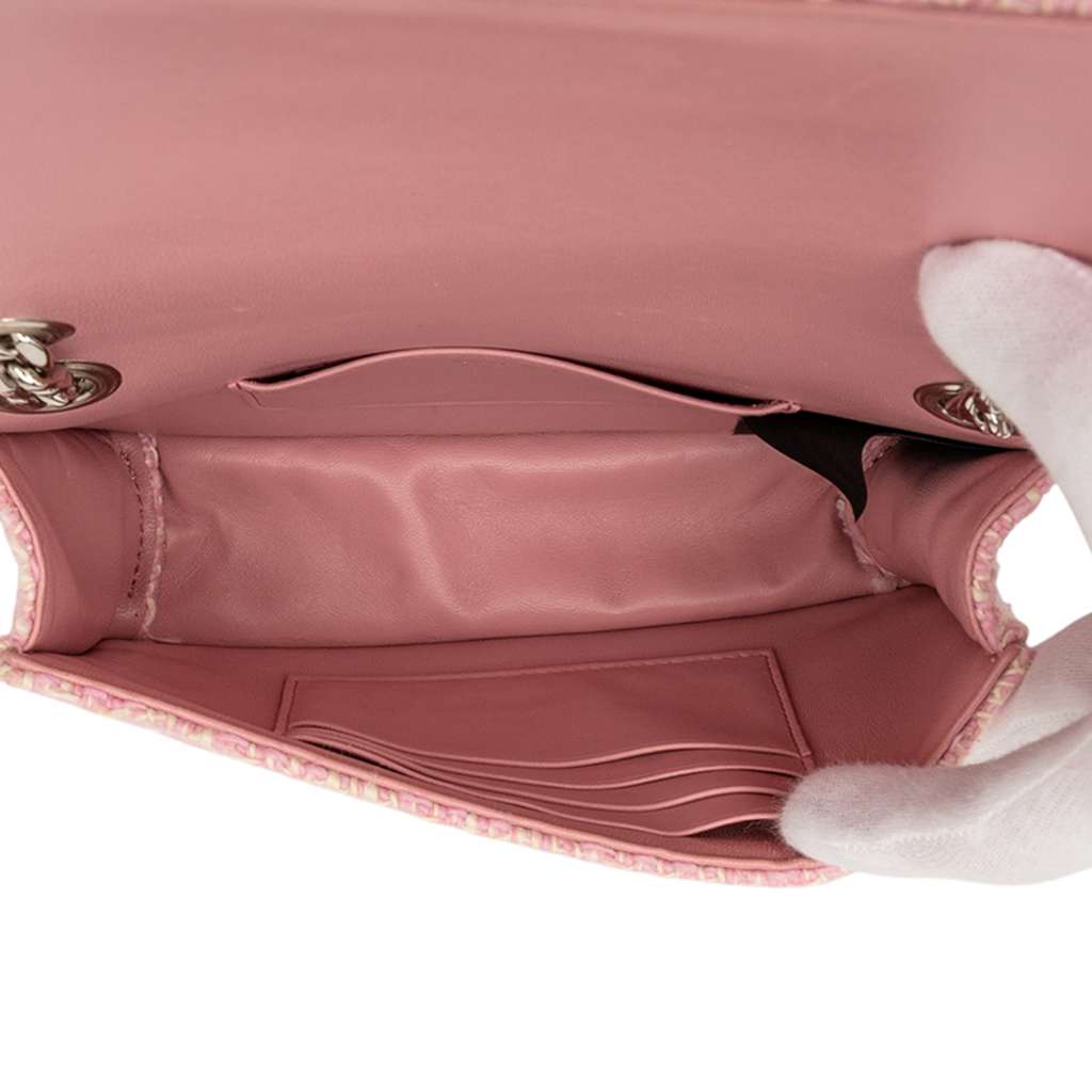 Miu Miu Matelasse Tweed Faux Pearl Chain Shoulder Bag - 4