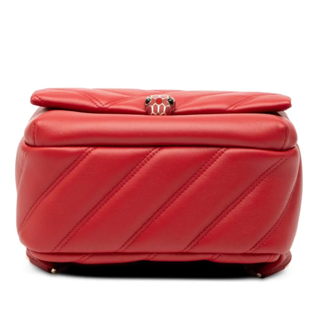 Bvlgari Leather Serpenti Cabochon Backpack Red Leather Very good - Inside View