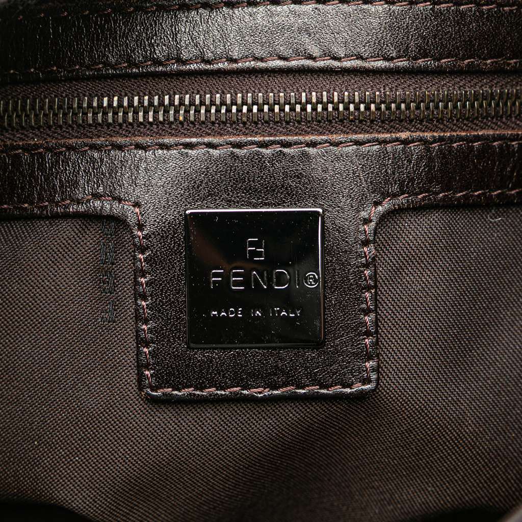 Fendi Zucca Canvas Double Flap Shoulder Bag - Side view