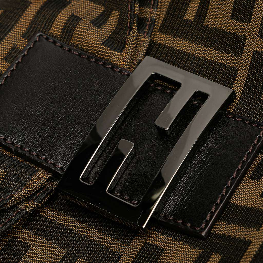 Fendi Zucca Canvas Double Flap Shoulder Bag - Image 10