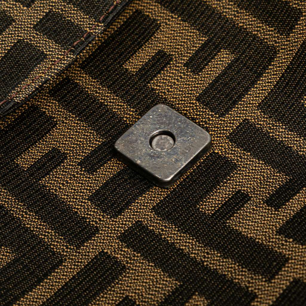 Fendi Zucca Canvas Double Flap Shoulder Bag - Image 11