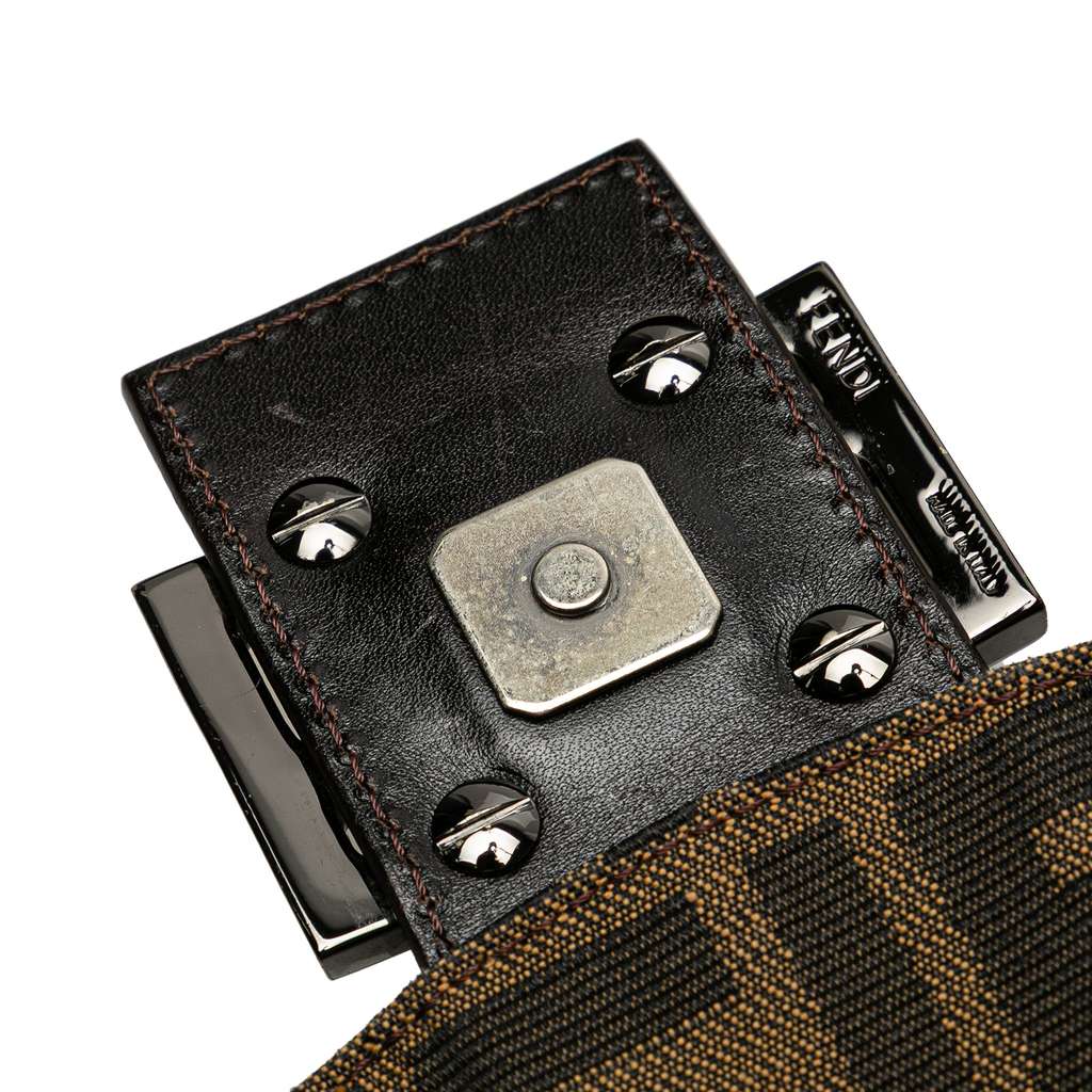 Fendi Zucca Canvas Double Flap Shoulder Bag - Image 12