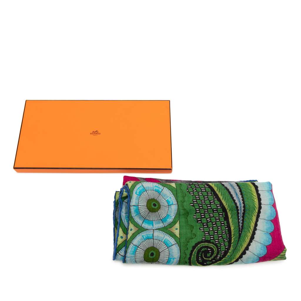 Hermès The Savana Dance Cashmere Silk Shawl - Detail 2