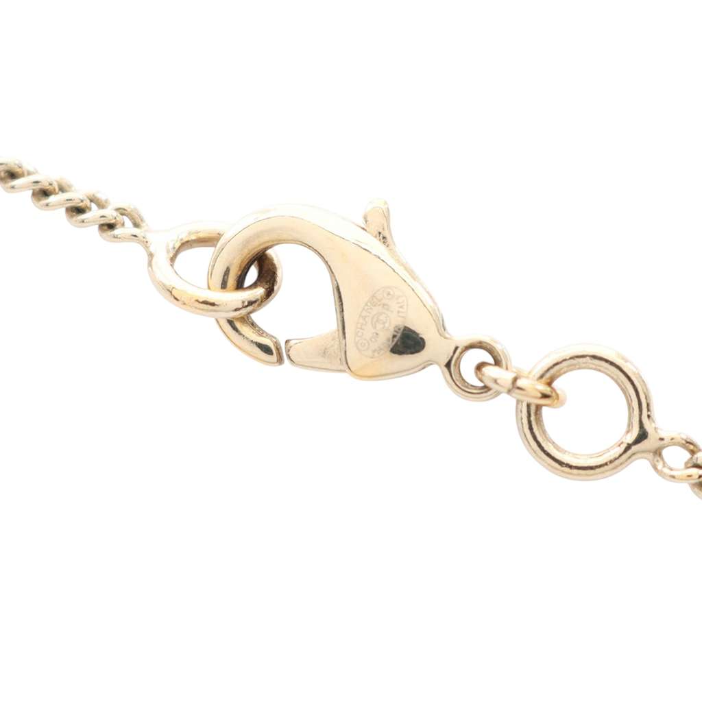 Chanel CC Gold Plated Enamel Flap Bag Pendant Necklace - Image 6