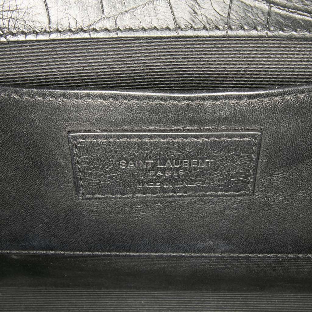 Saint Laurent Medium Croc Embossed Leather Kate Tassel Crossbody - 5