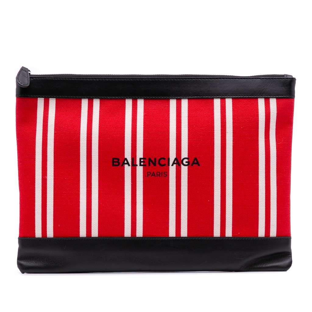 Balenciaga M Canvas Navy Clip Clutch