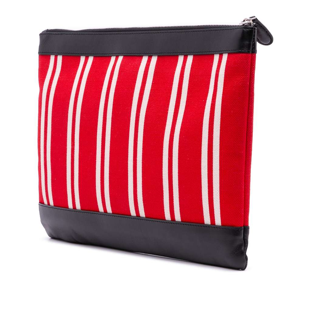 Balenciaga M Canvas Navy Clip Clutch - Back view