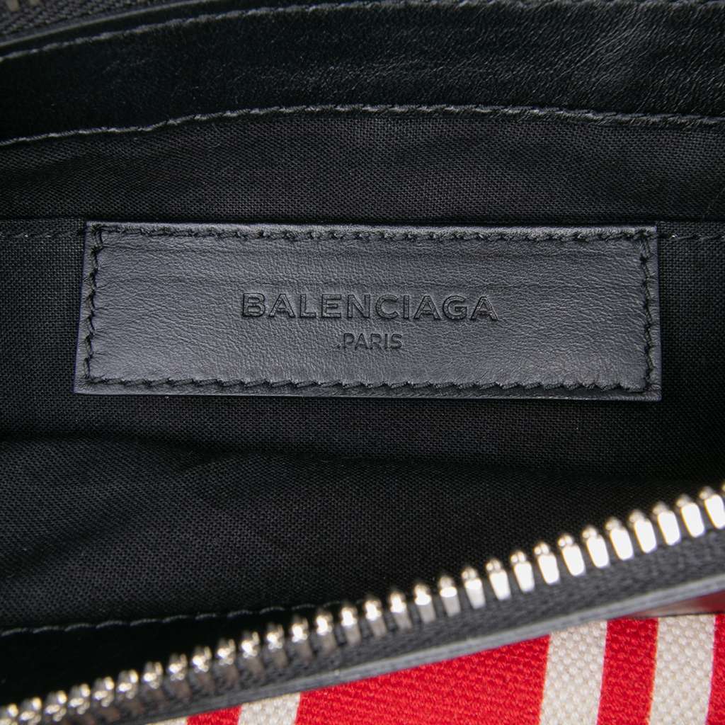 Balenciaga M Canvas Navy Clip Clutch - Side view