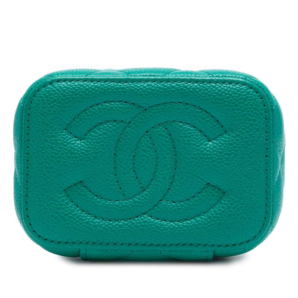 Chanel Mini Quilted Caviar CC Sweetheart Vanity Case with Chain - 3