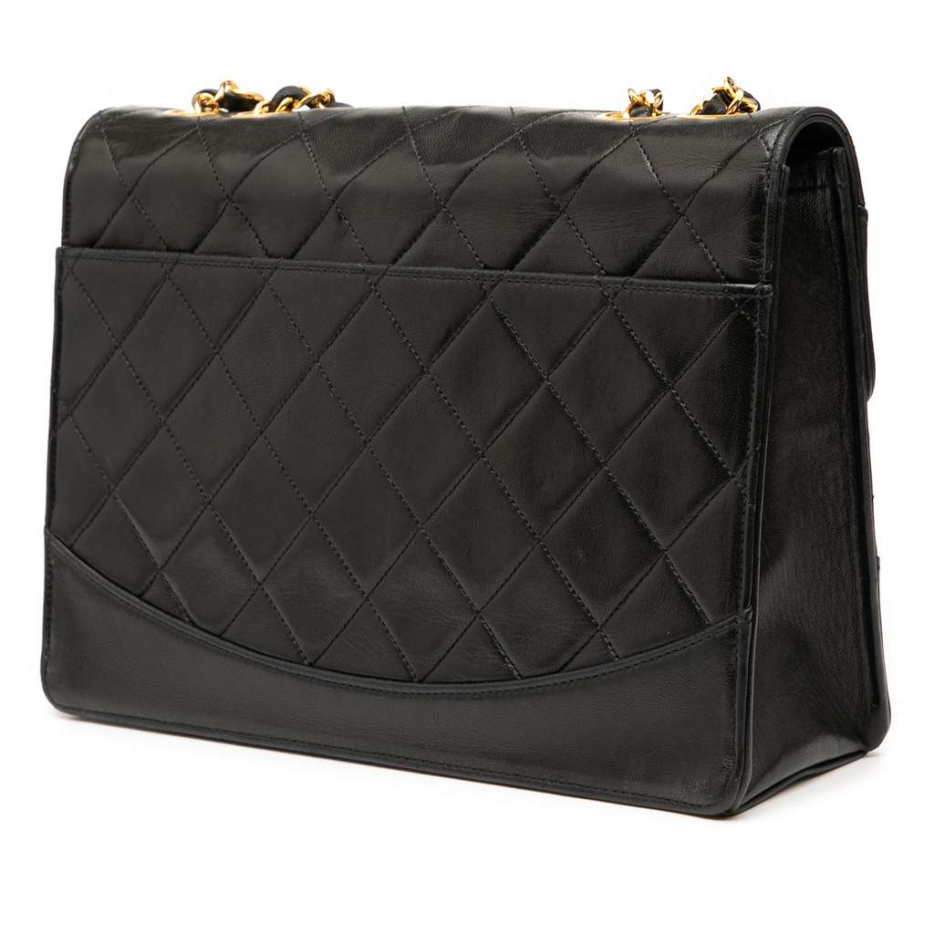 Chanel Medium Quilted Lambskin Mademoiselle Single Flap - Back view