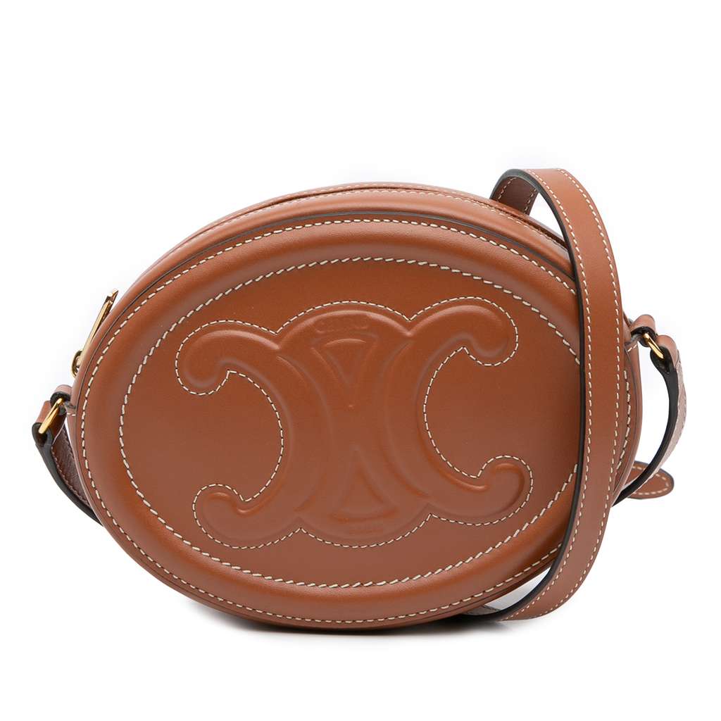 Celine Small Calfskin Cuir Triomphe Oval Crossbody