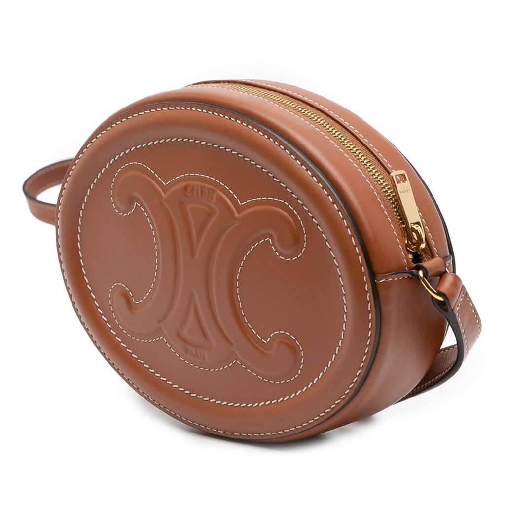 Celine Small Calfskin Cuir Triomphe Oval Crossbody - Back view