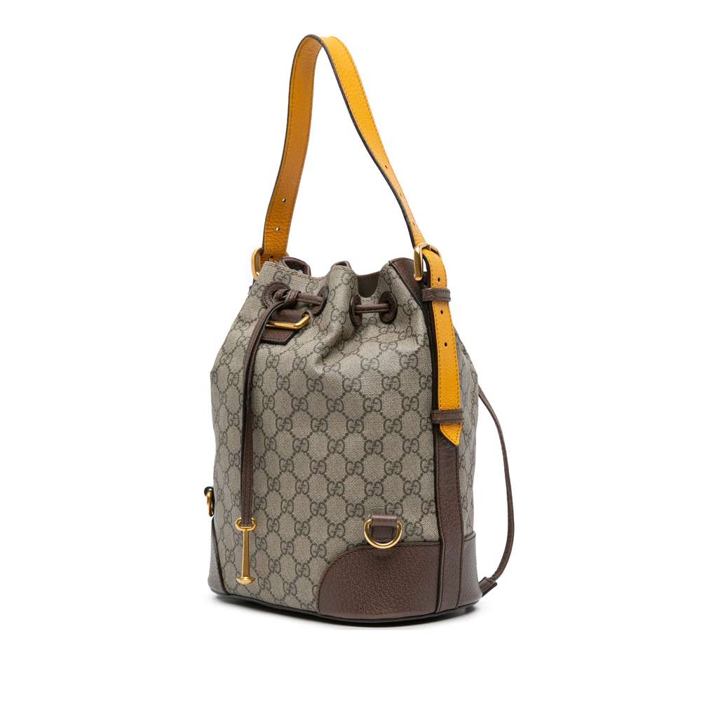 Gucci GG Supreme Neo Vintage Drawstring Bucket Bag - Back view