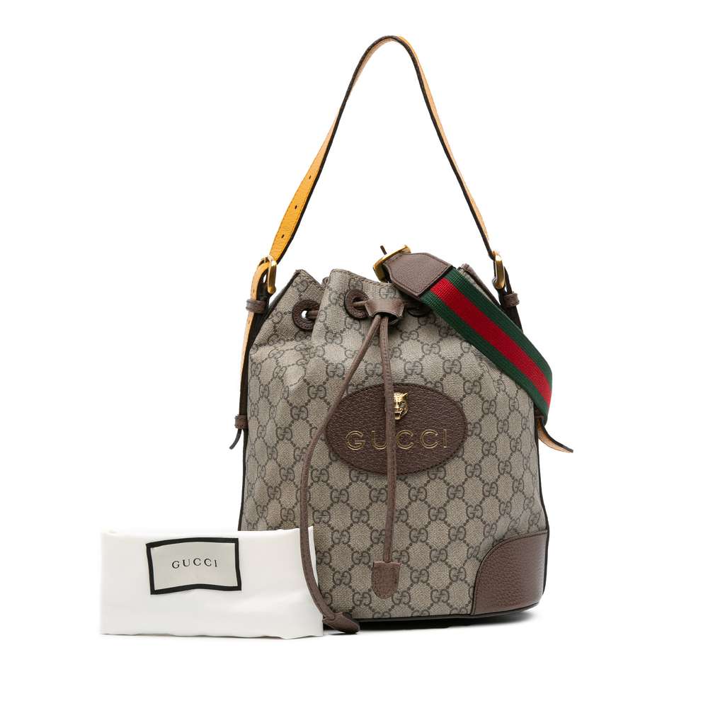 Gucci GG Supreme Neo Vintage Drawstring Bucket Bag - Image 12