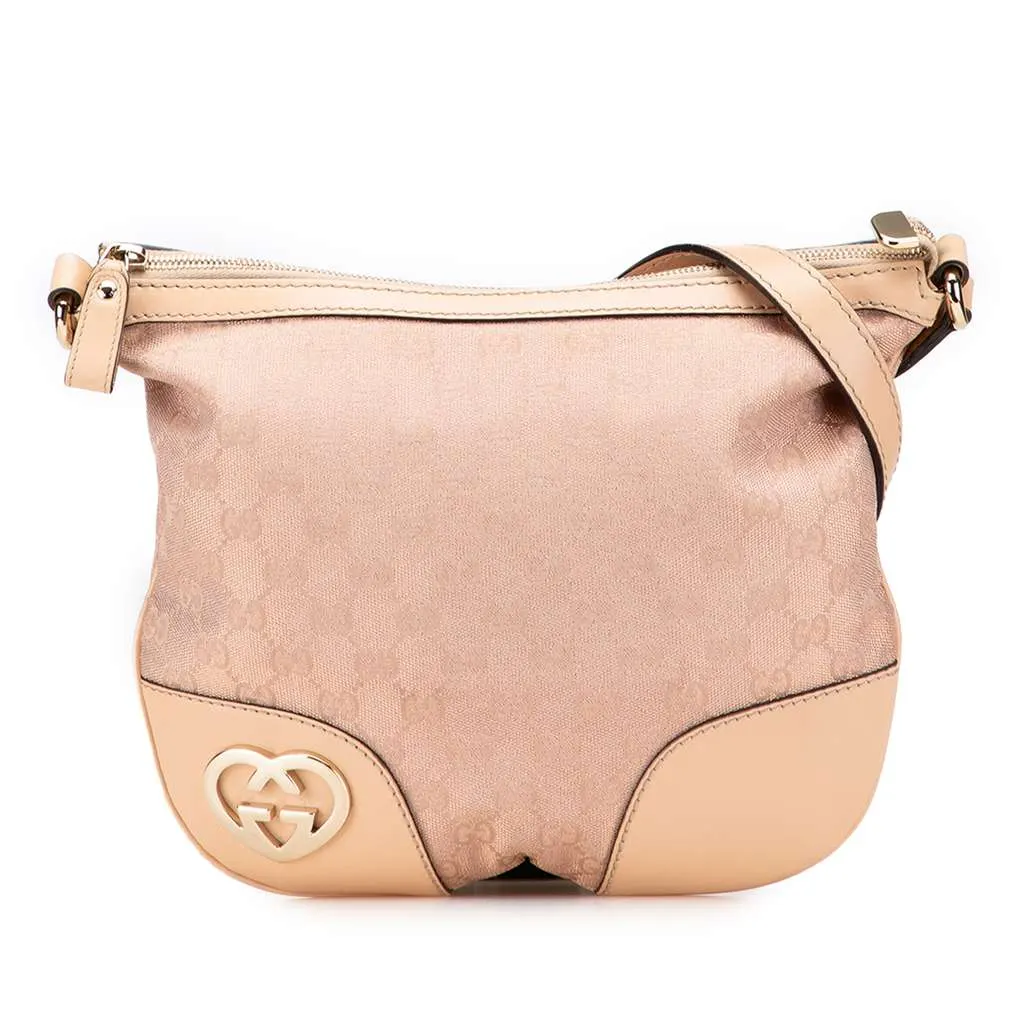 Gucci GG Canvas Lovely Crossbody Pink Canvas Good - Front View