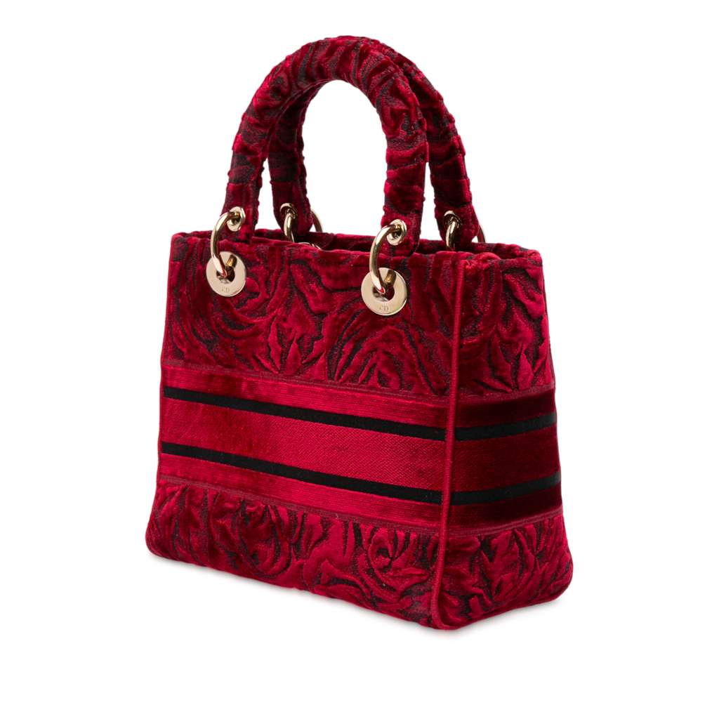 Dior Medium Embroidered Velvet Roses Lady D Lite - Back view