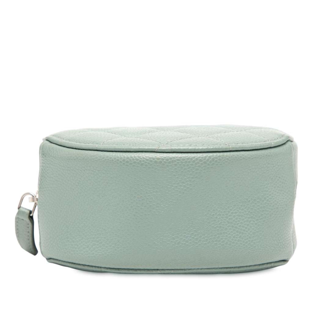 Chanel CC Quilted Caviar Round Clutch With Chain - Image 6