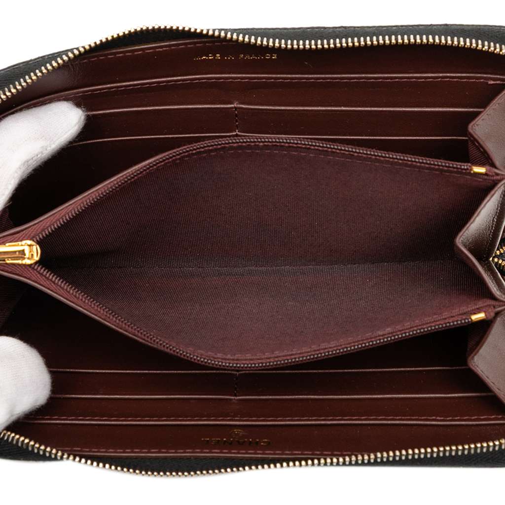 Chanel CC Quilted Caviar Zip Around Long Wallet - 4
