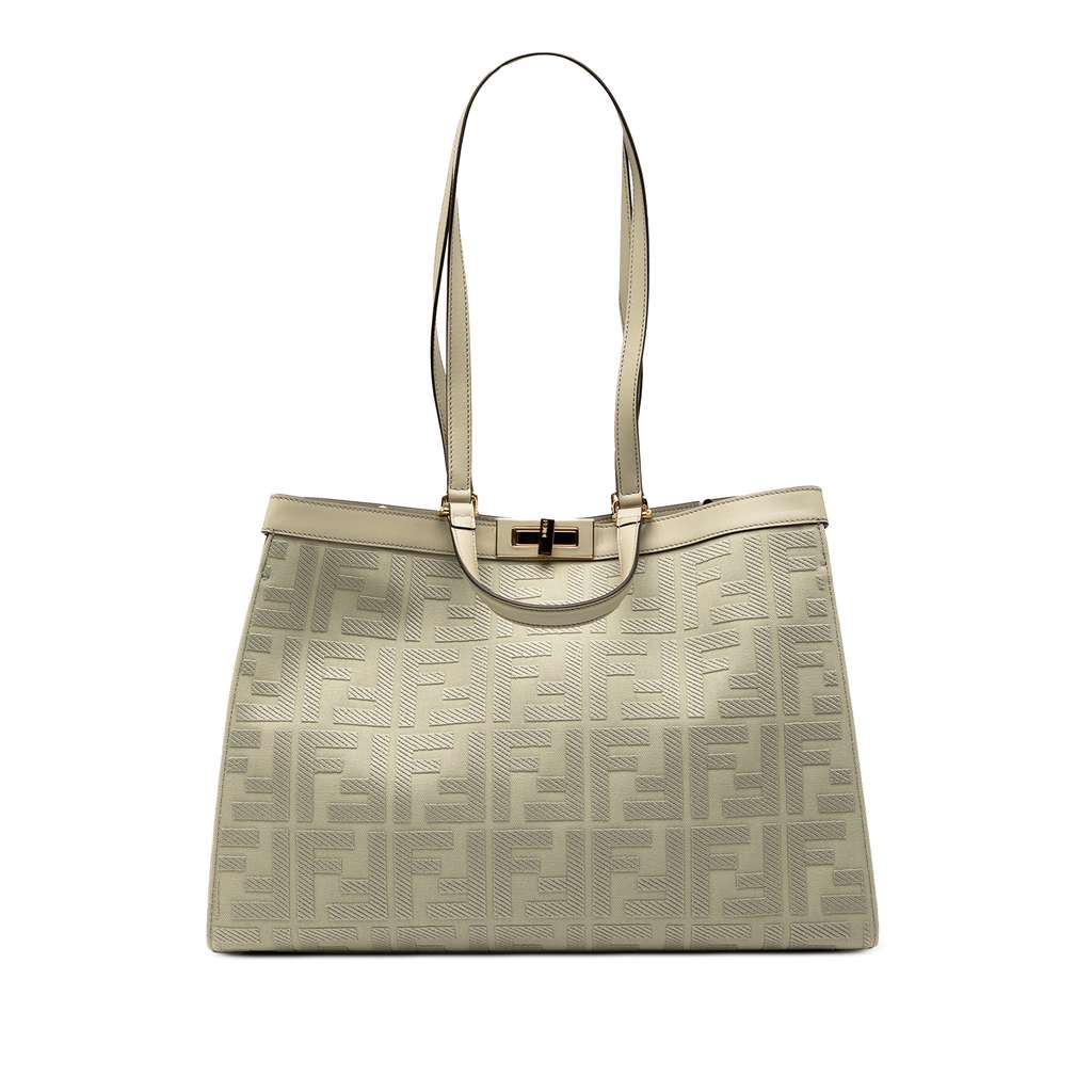 Fendi Zucca Embroidered Canvas Peekaboo X Tote