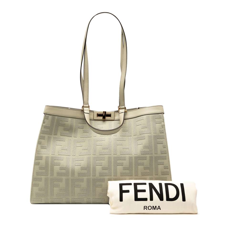 Fendi Zucca Embroidered Canvas Peekaboo X Tote - Image 10