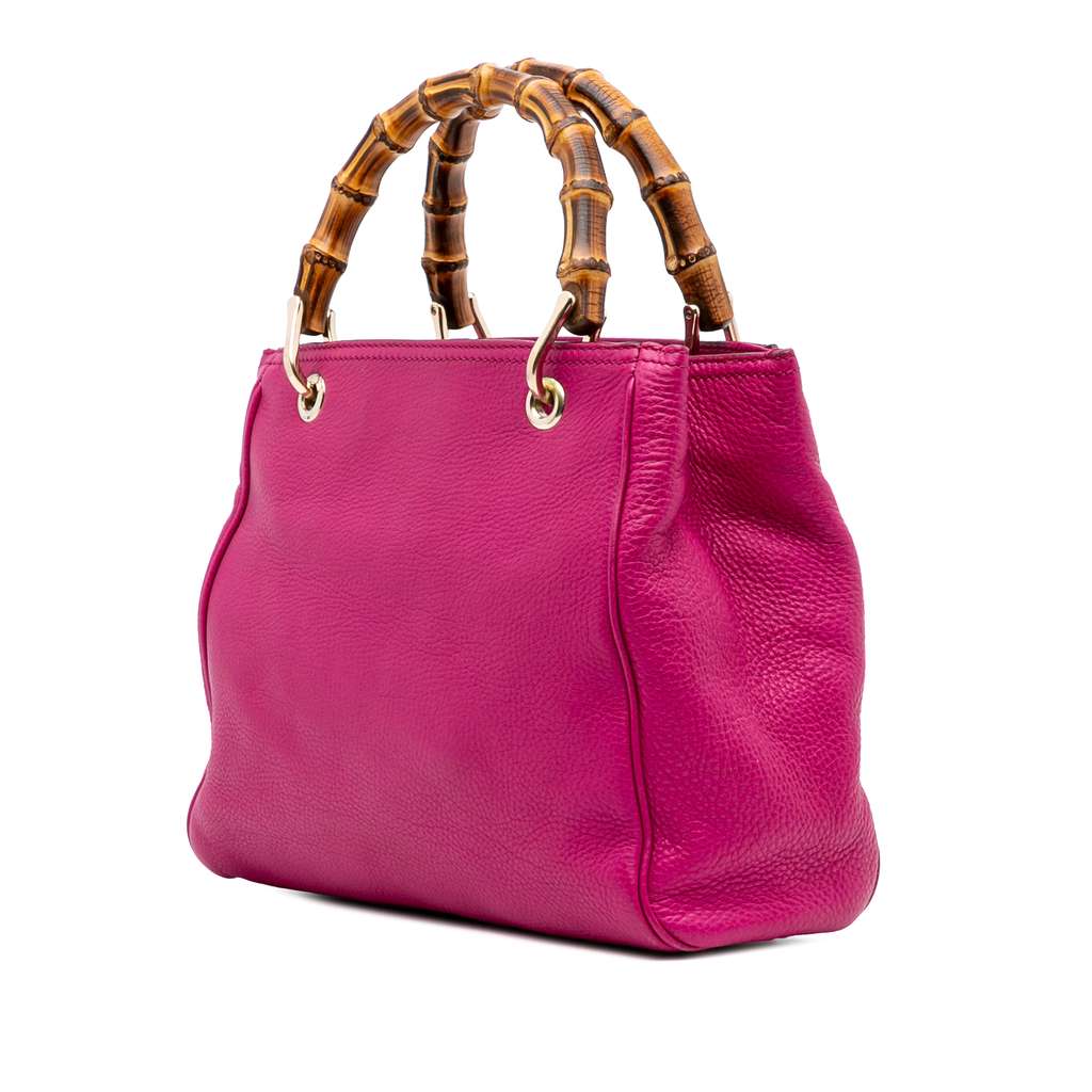 Gucci Small Calfskin Bamboo Shopper Satchel - Back view