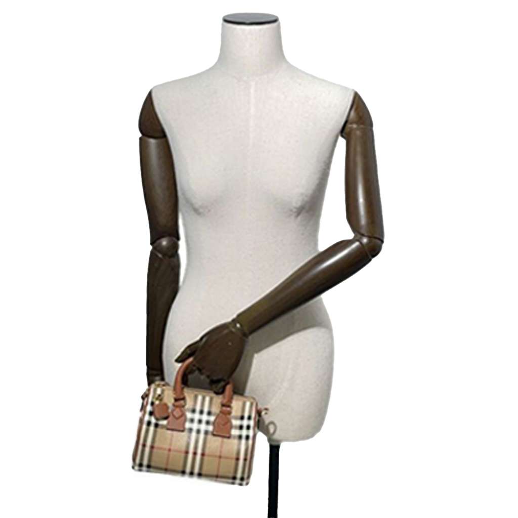 Burberry Mini House Check Coated Canvas Bowling Bag - Image 10