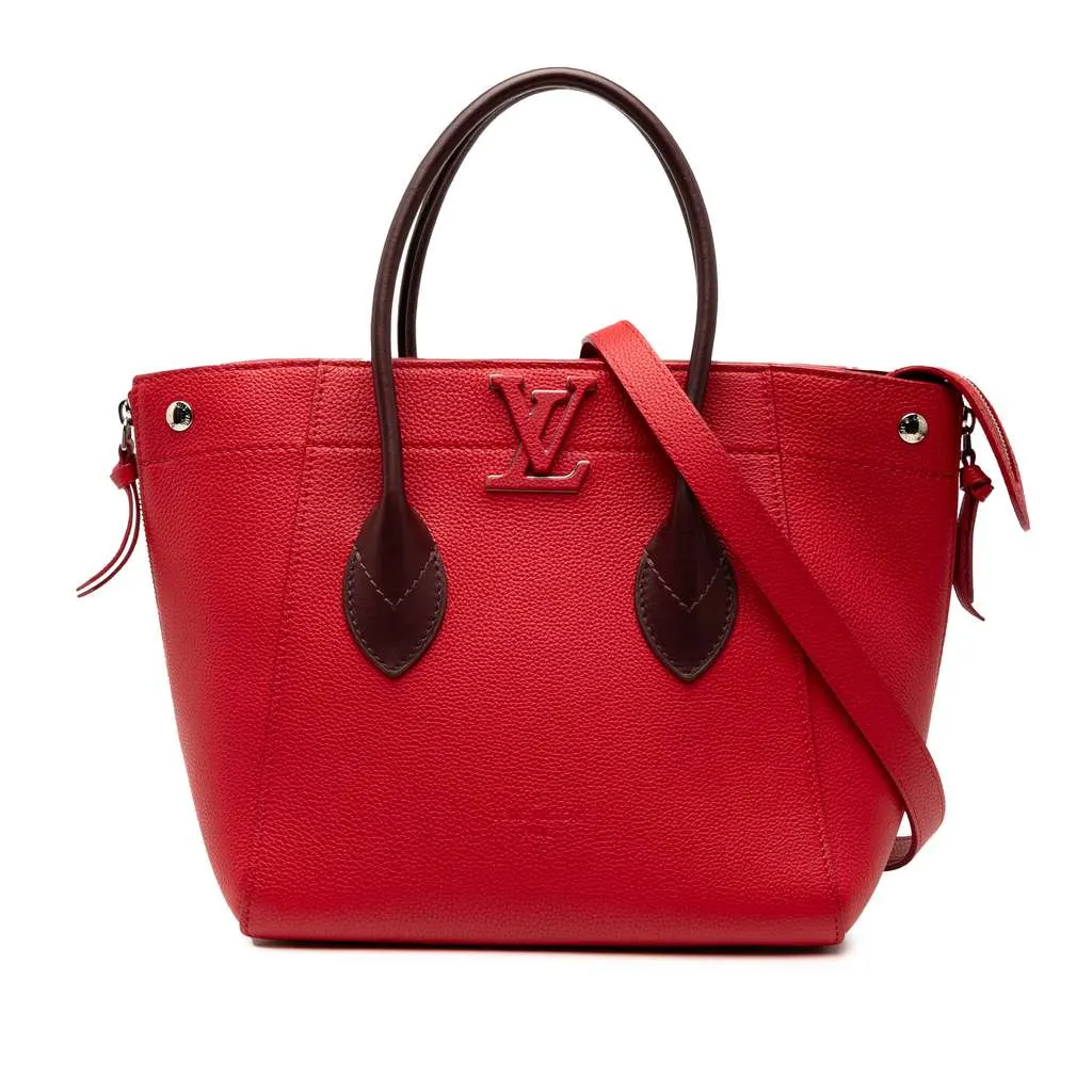 Louis Vuitton Calfskin Freedom Tote Red Leather Good - Front View