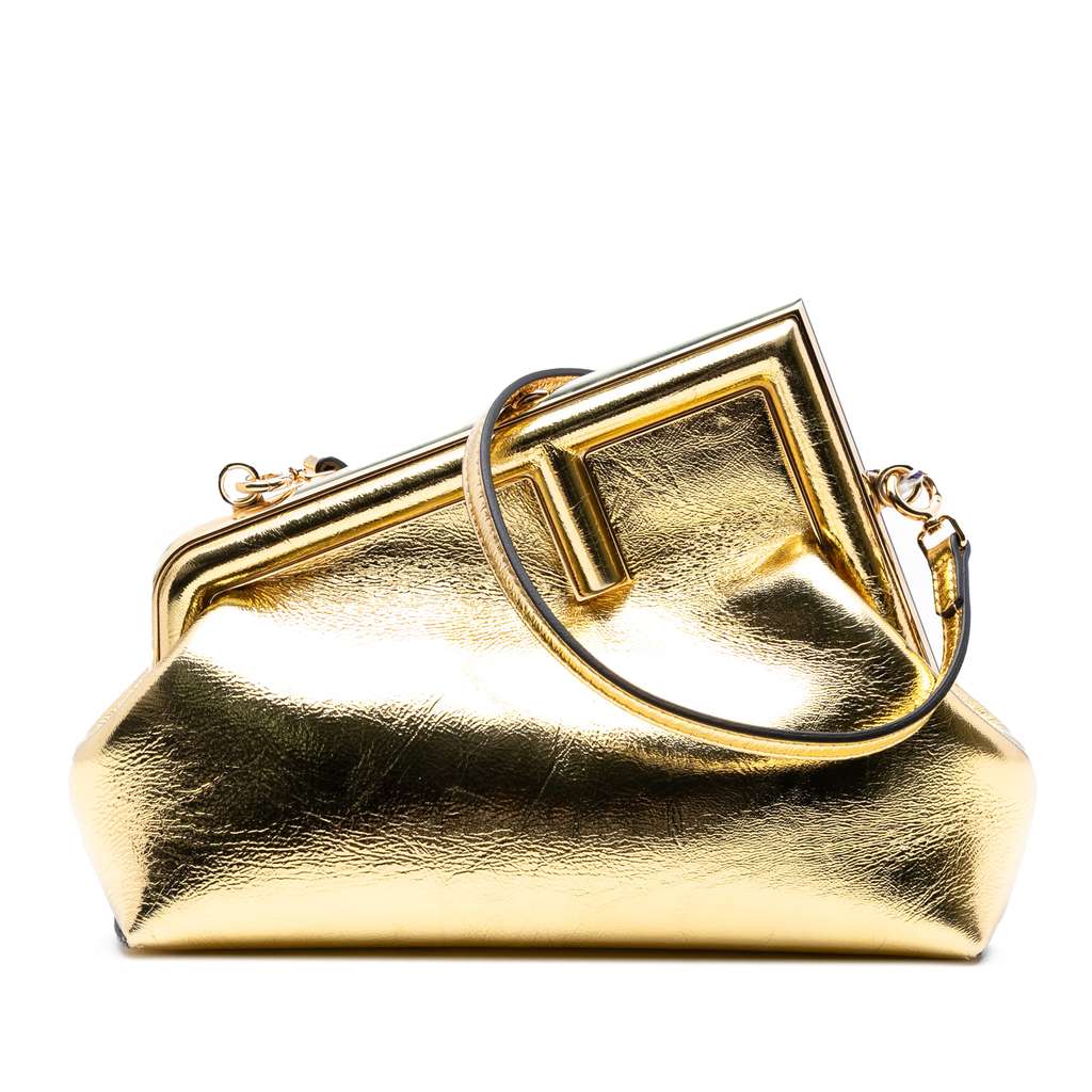 Fendi Small Metallic Nappa Fendi First Crossbody