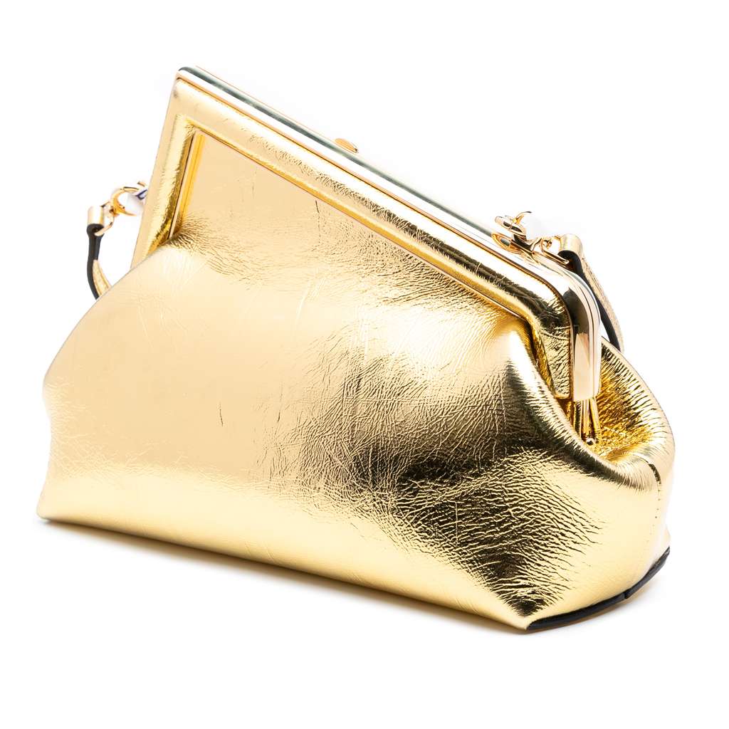 Fendi Small Metallic Nappa Fendi First Crossbody - Back view