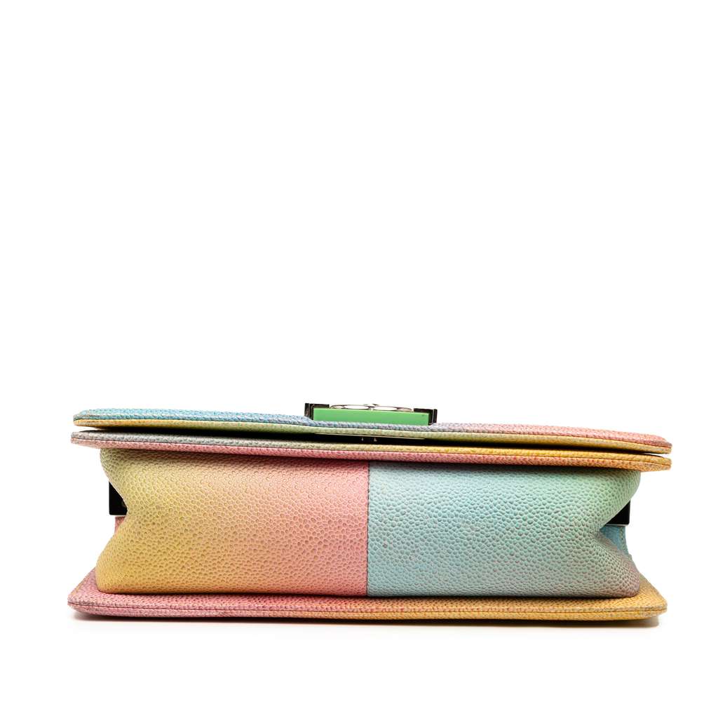 Chanel Old Medium Quilted Caviar Rainbow Boy Flap - Image 6