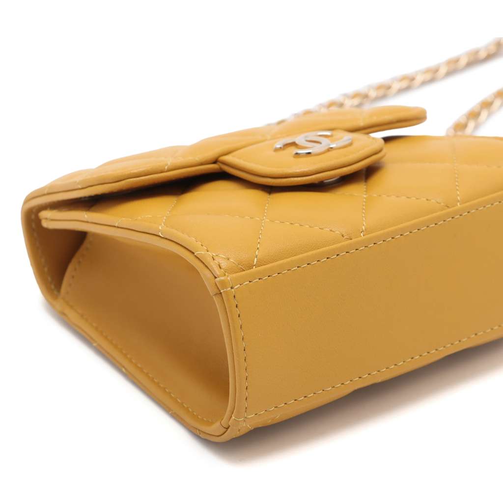 Chanel Mini CC Quilted Lambskin Top Handle Clutch with Chain - 5