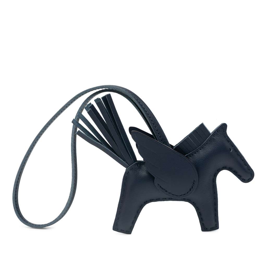 Hermès Milo Lambskin and Swift Grigri Rodeo Pegase Bag Charm PM - Back view