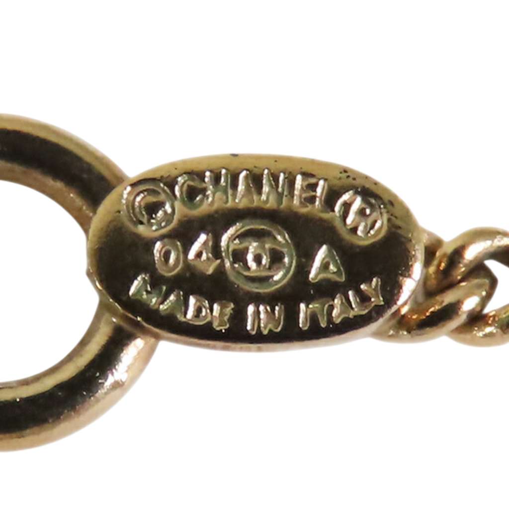 Chanel Gold Plated CC Rhinestones Pendant Necklace - Image 6