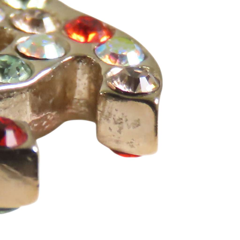 Chanel Gold Plated CC Rhinestones Pendant Necklace - 4