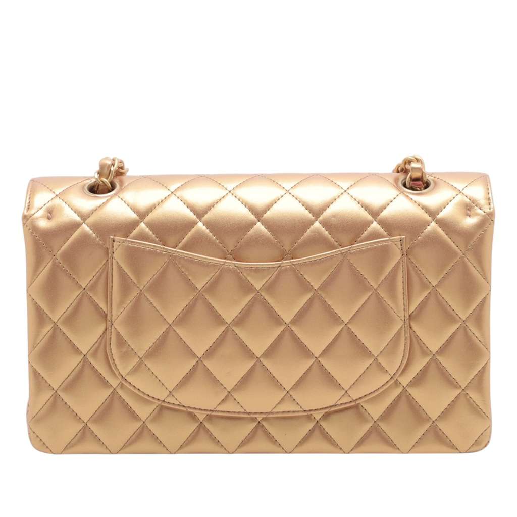 Chanel Medium Classic Lambskin Double Flap - Back view