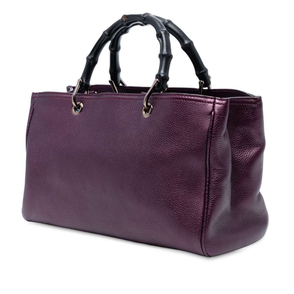 Gucci Medium Calfskin Bamboo Shopper Satchel - Back view