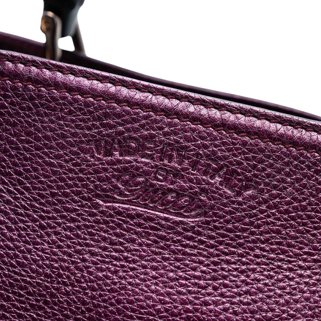 Gucci Medium Calfskin Bamboo Shopper Satchel - Side view