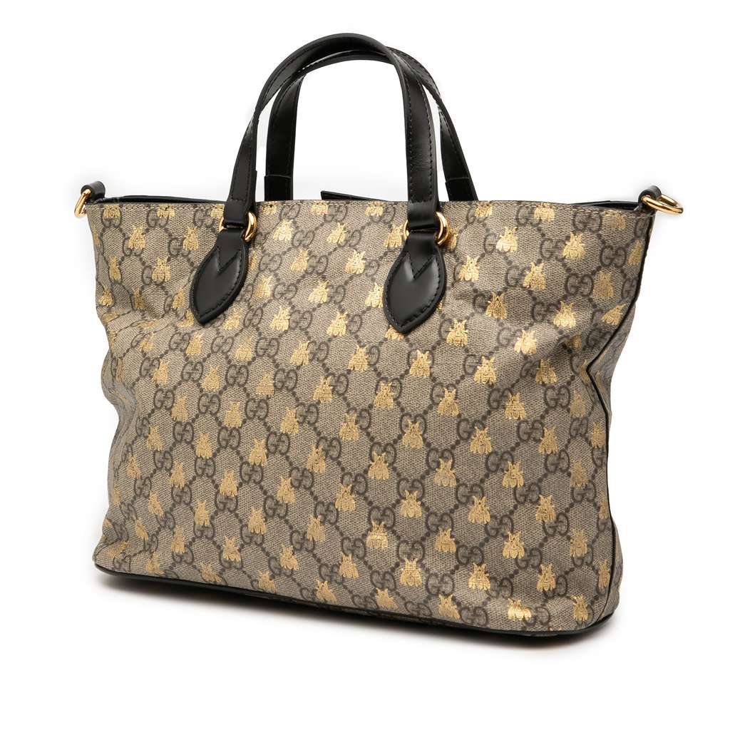 Gucci Small GG Supreme Bees Soft Tote - Back view