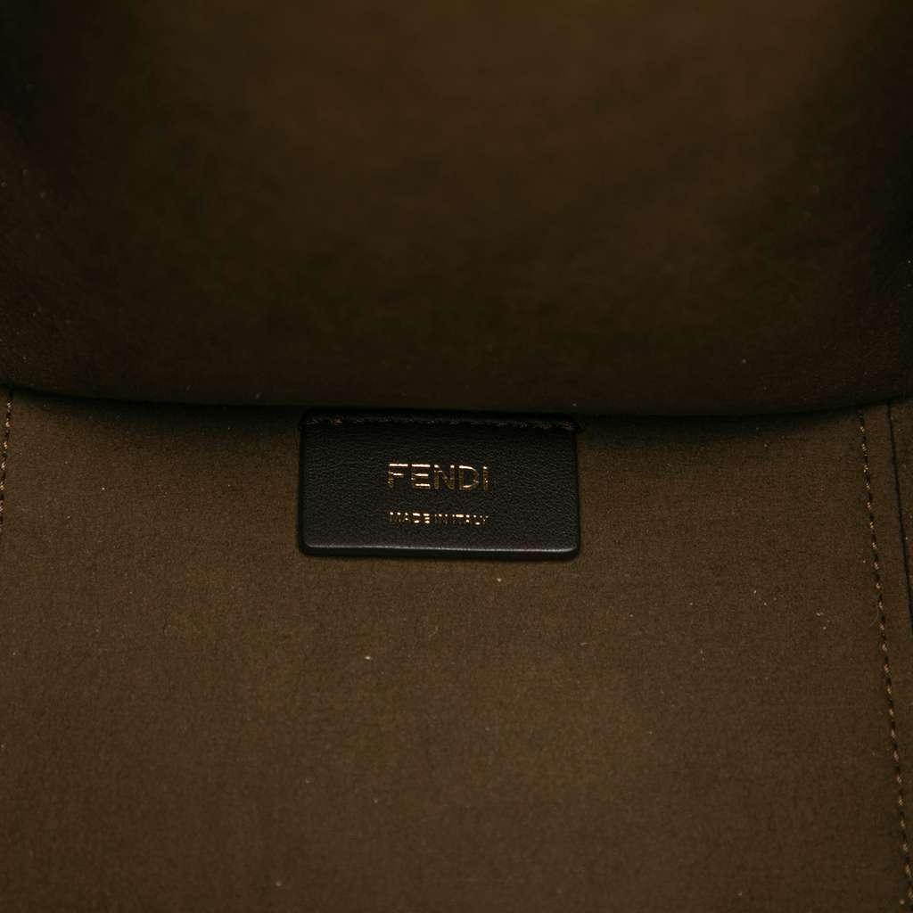 Fendi Medium Zucca Embossed Leather Sunshine Shopper Tote - Side view