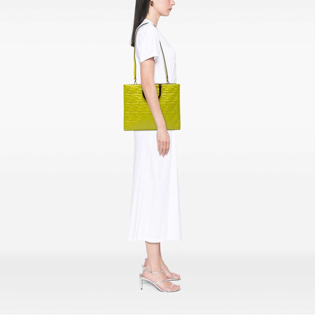 Fendi Medium Zucca Embossed Leather Sunshine Shopper Tote - Detail 2