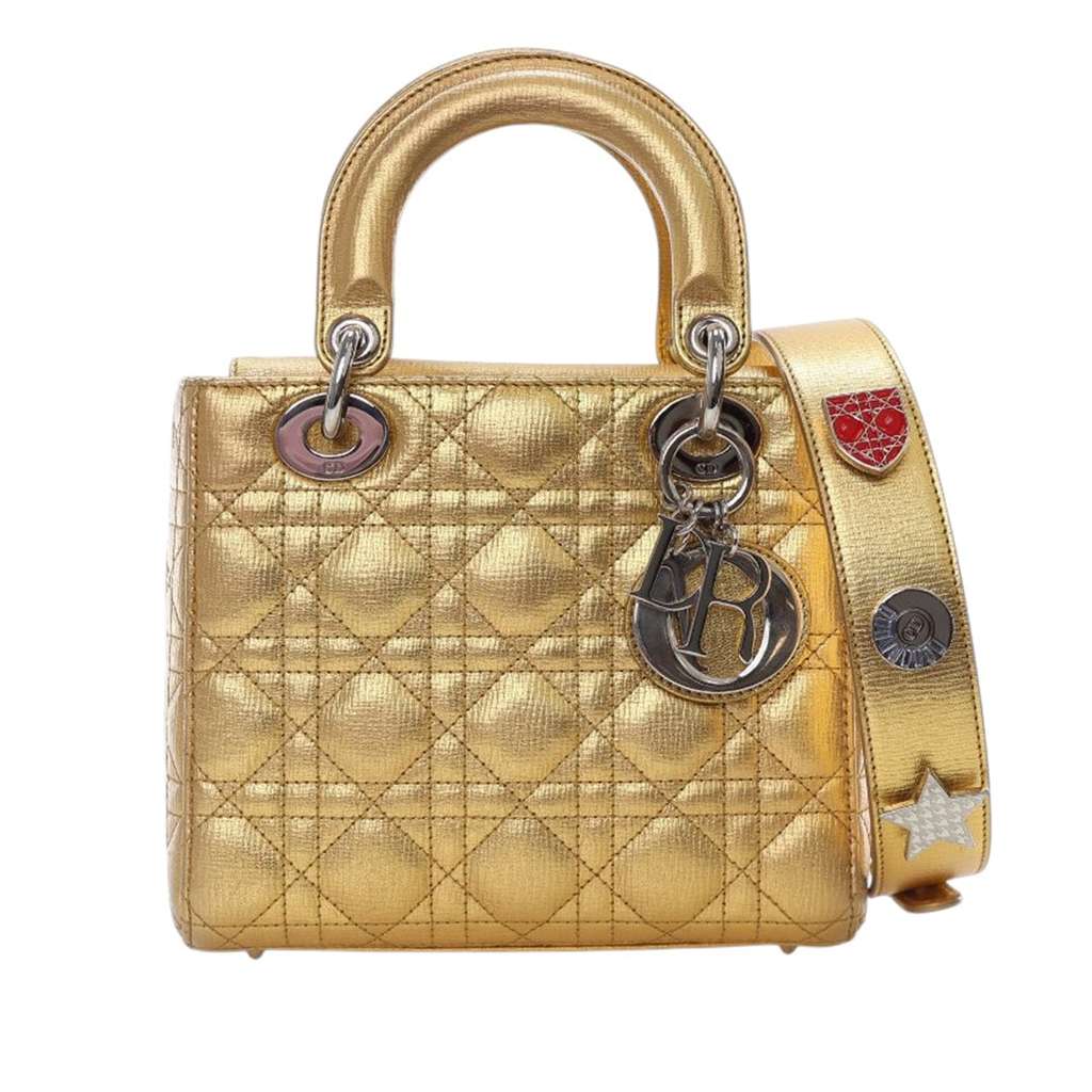 Dior Small Metallic Grained Calfskin Cannage My ABCDior Lady Dior