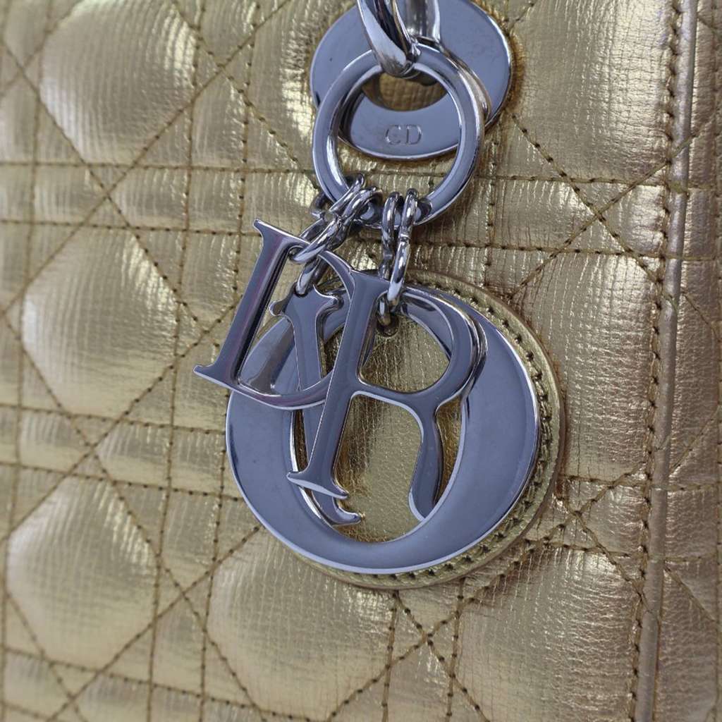 Dior Small Metallic Grained Calfskin Cannage My ABCDior Lady Dior - Image 13