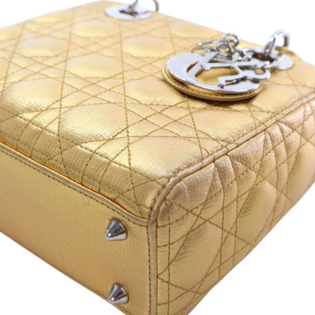 Dior Small Metallic Grained Calfskin Cannage My ABCDior Lady Dior - Image 14