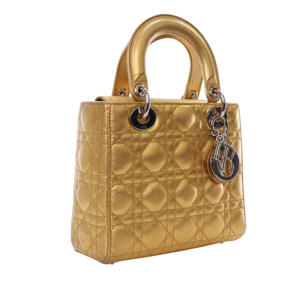 Dior Small Metallic Grained Calfskin Cannage My ABCDior Lady Dior - Image 6