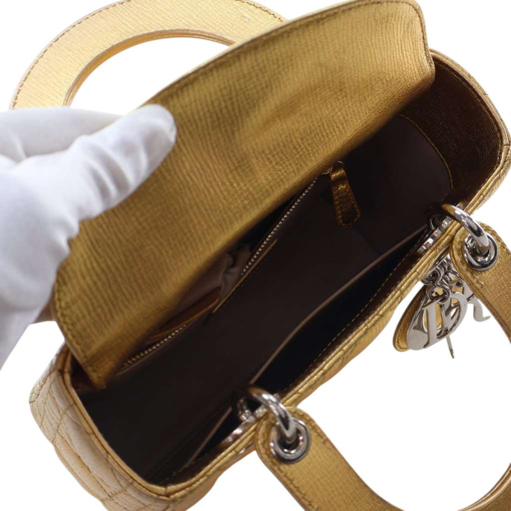 Dior Small Metallic Grained Calfskin Cannage My ABCDior Lady Dior - Detail 1